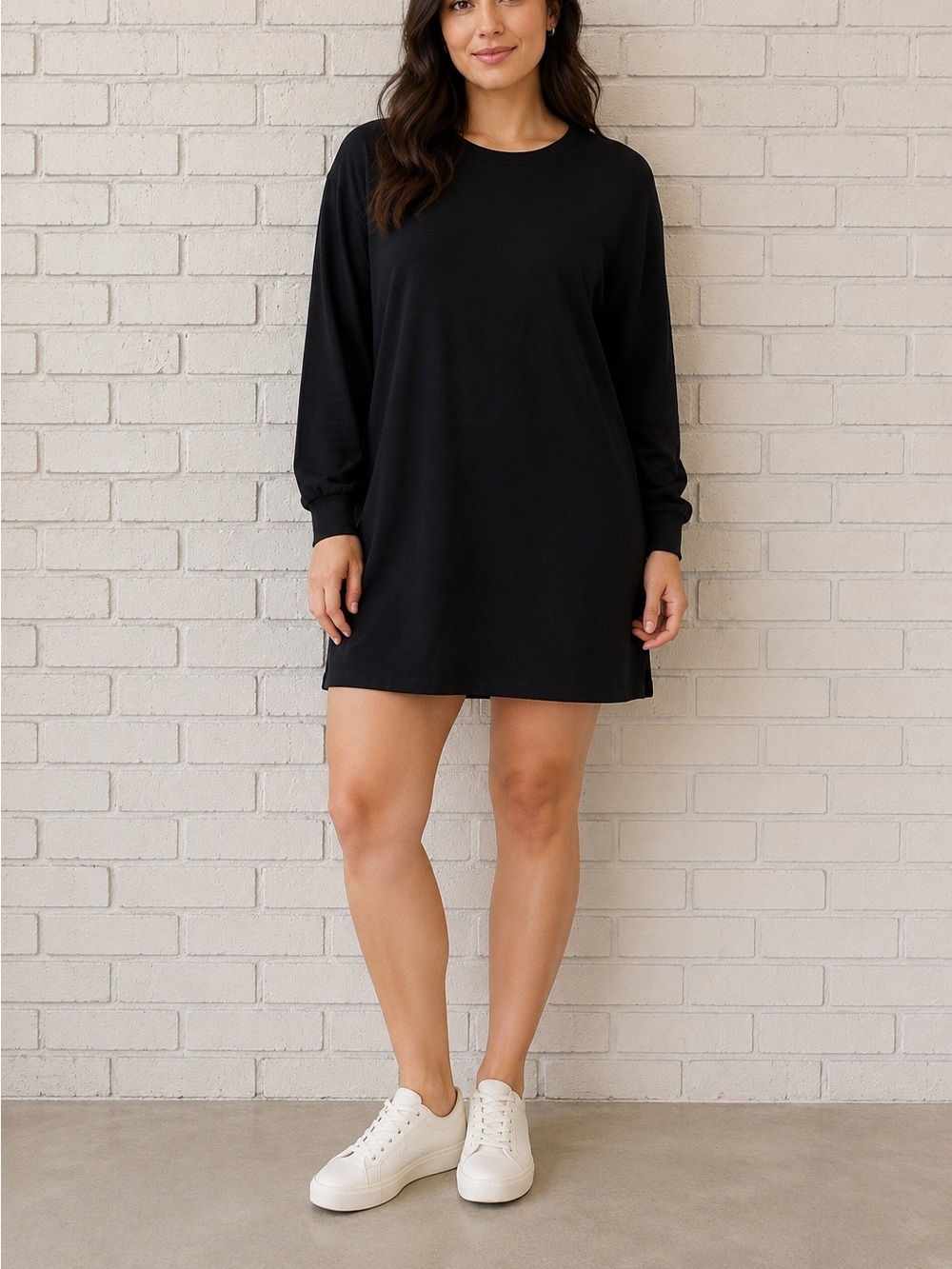 Reformation black long sleeve Mini dress XL Tencel Lyocell stretch made in USA
